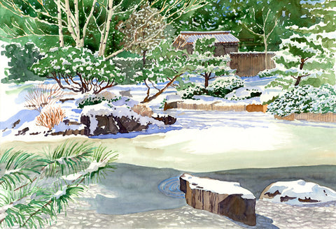 Japanese Garden in Snow