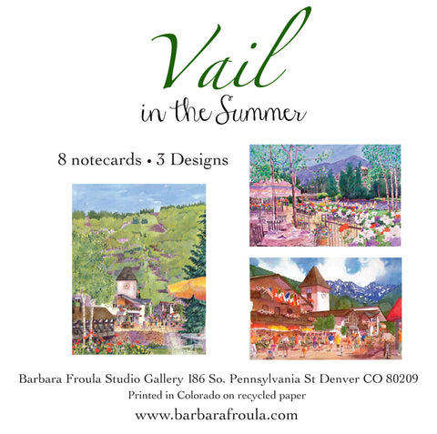Box of 8 Assorted Vail Summer notecards