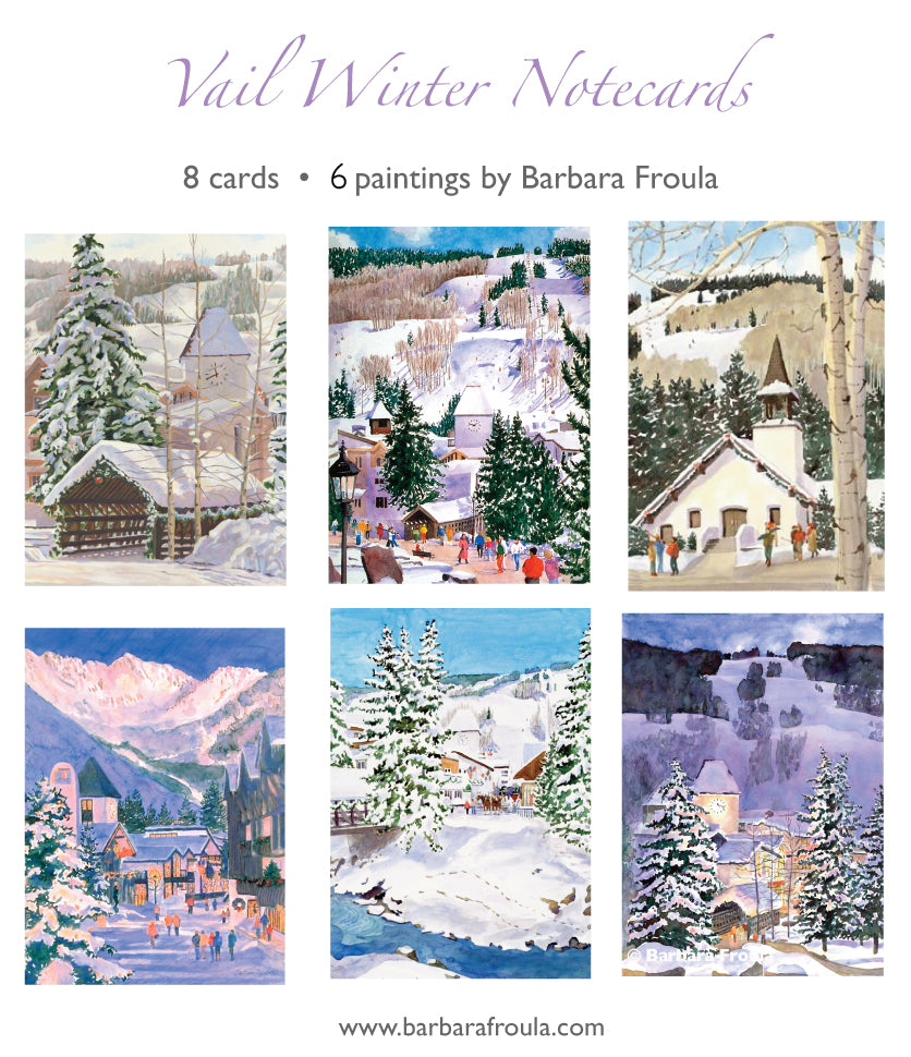 Box of 8 Assorted Vail Winter Notecards